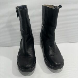 Fly London Black Leather Women's Boots